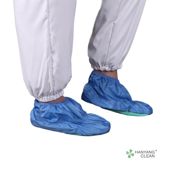 Medical clean room reusable and washable blue stripe shoes soft sole antistatic ESD anti-slip shoe covers