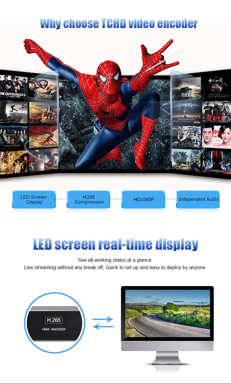 Independent Audio IP Streaming Video Encoder Iptv For Webcasting