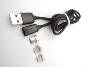 China 3 Plug 3 In 1 Magnetic 1.2M 2.4A USB Data Transfer Cable on sale