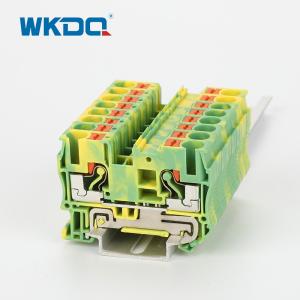 Wholesale JPT 6-PE Phoenix Push In Terminal Block Connector PT Feed Through Grounding Protective PE Modular Green and Yellow from china suppliers