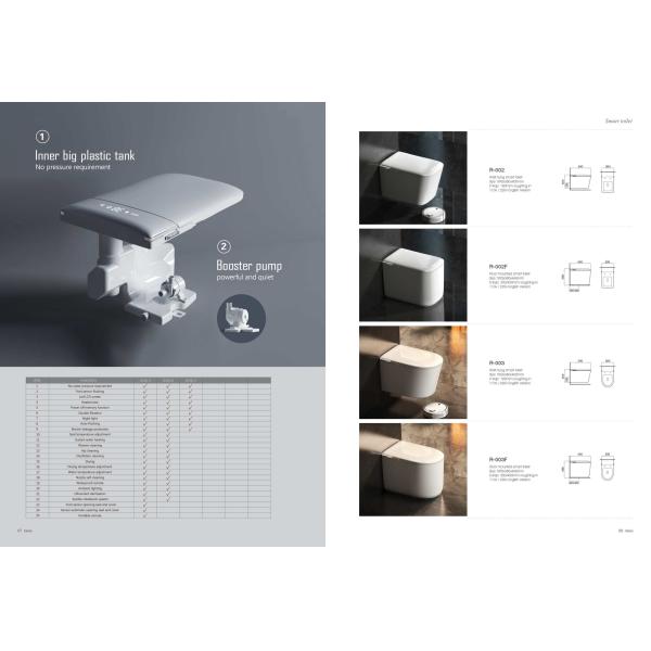 Ceramic Auto Flush One Piece Intelligent Bidet Toilet Electric for Bathroom