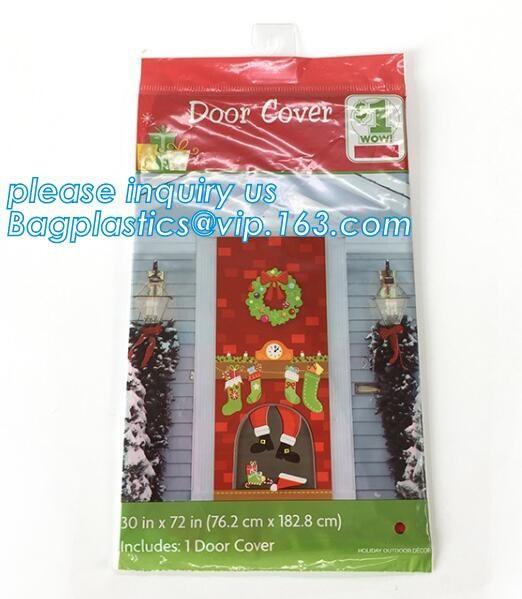 China supplier Party Accessory Happy Christmas House Decoration Door Cover door poster,door covers for christmas decorat