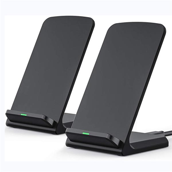 Black 10w / 15w Wireless Phone Charger Stand Qi Standard Fast