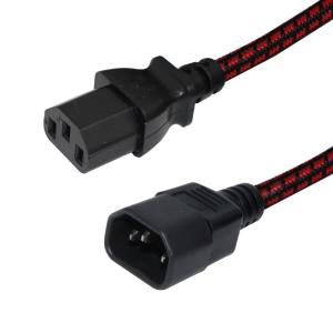 China VDE Certified 3Ft IEC C13 to C14 Male to Female Extension Cable for UPS Desktop PC on sale