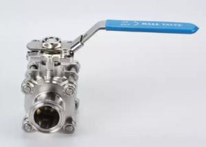 China 304 316l Sanitary Stainless Steel Ball Valve Manual Tri Clamp End Full Package 3 Pc on sale