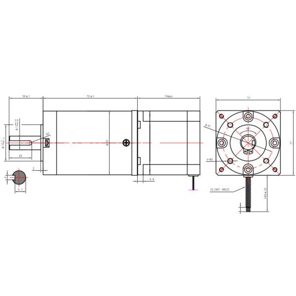 Reduction NEMA 23 Planetary Stepper Motor With Gearbox 23HS22-280 For CNC Robotic Arm