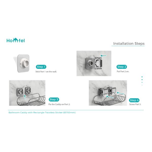 2 Tiers Bathroom Organizer Small Hanging Shower Caddy Stainless Steel