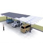 Width 2.5~3m Residential Module Mounting Brackets Structure Carport Solar Power