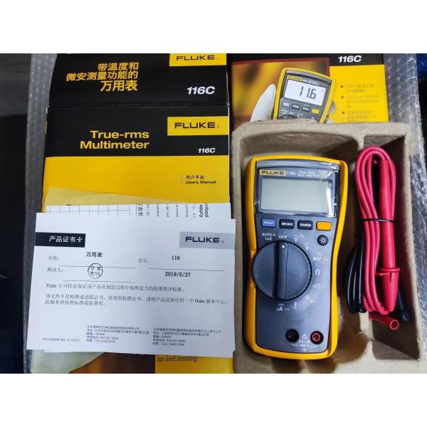 True-RMS Fluke 116/116C HVAC Multimeter 600V 6000 Count Thermometer & Microamps LoZ CAT III 600V