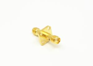 China 4 Hole Flange Mount SMA RF Connector / RF Antenna Connector Gold Plated on sale