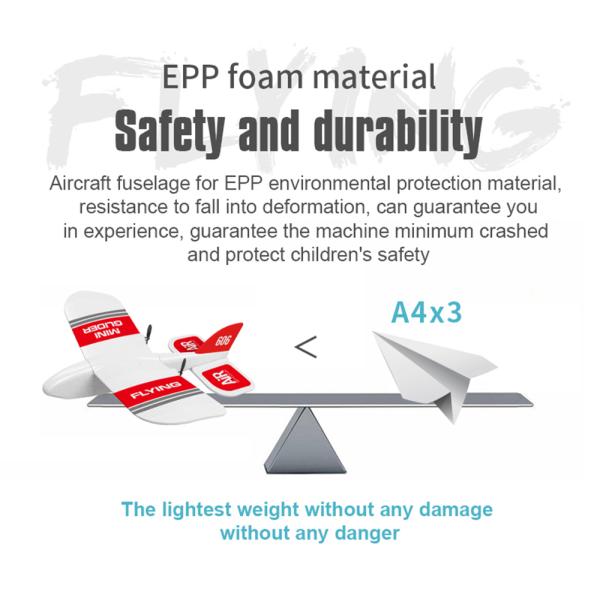 Indoor Mini Glider Foam Remote Control RC Airplane 3.7V Battery Powered