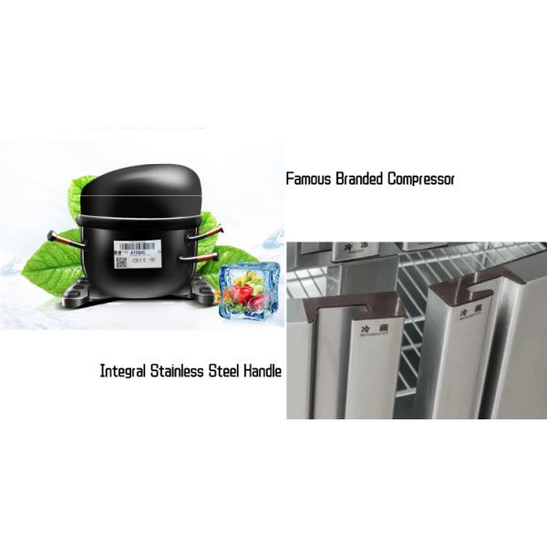 Anticorrosive SS304 Two Door Prep Fridge , 220V Stainless Steel Pizza Prep Table