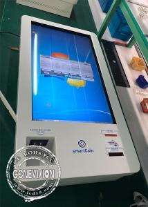 China Korea Market 32 Inch Infrared Touch LCD Self Service Kiosk Windows Cash Receiver Payment Kiosk on sale