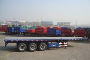 China tri-axle trailer flatbed container semi trailer with twist locks - CIMC VEHICLE on sale