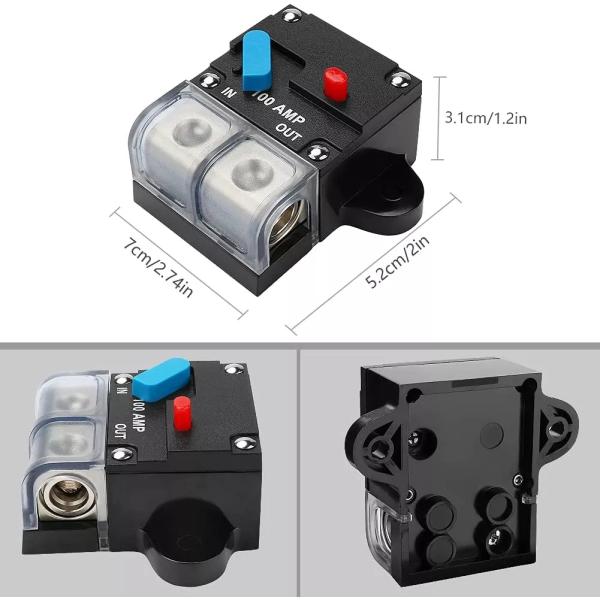 Waterproof Protective Stereo Audio Amplifier Manual Reset Circuit Breaker For Auto Car Marine Boat