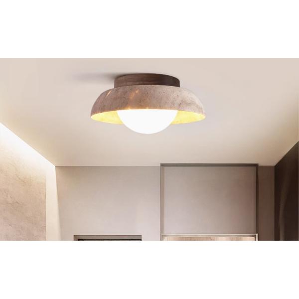 Yellow cave stone ancient style corridor balcony ceiling lamp retro wabi-sabi style cloakroom entrance hallway small lamp