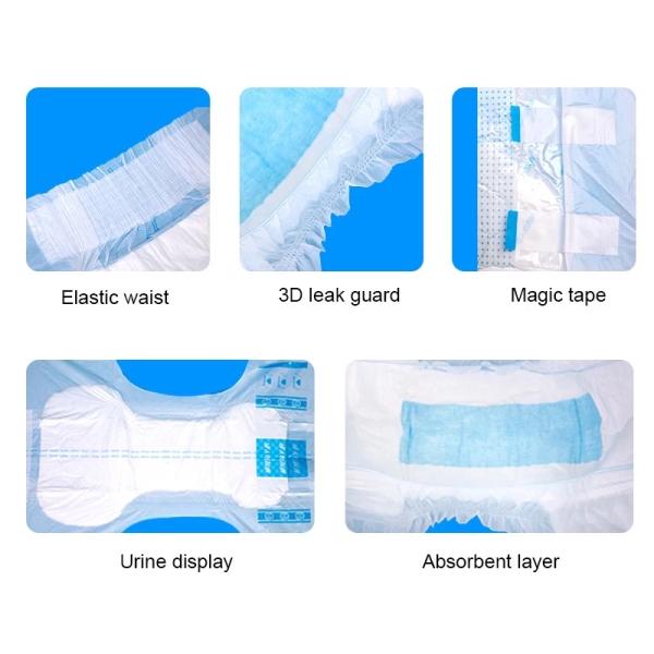 Quick Absorbed Ultra Thick Adult Disposable Diapers For Elderly Incontinence Age Group