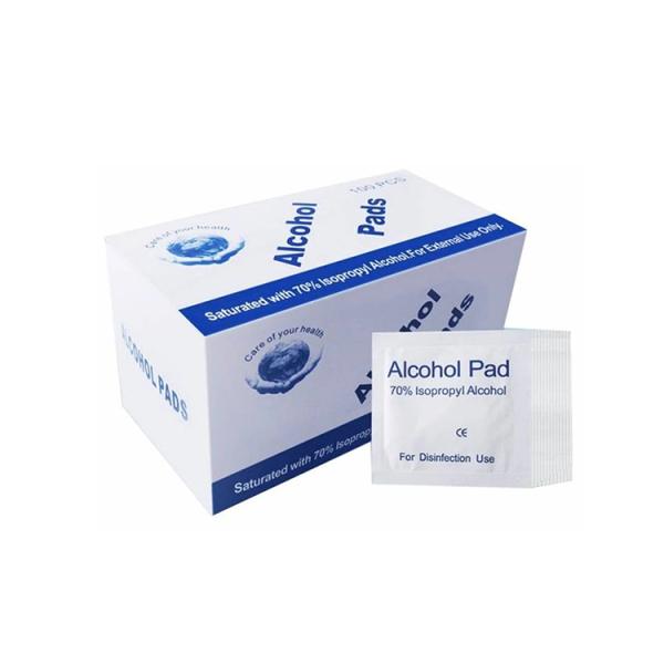 White Color Medical Alcohol Swabs / Alcohol Prep Pad Wipes Single Use