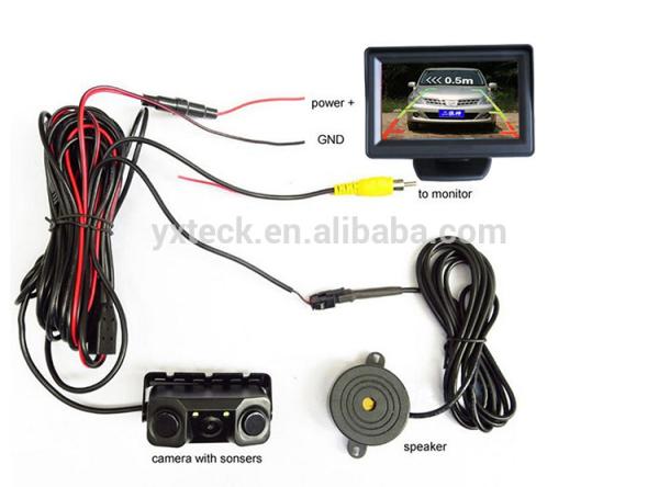 Quality YX451 Neutral OEM Car Reverse Backup Guidelines Camera with Radar Sensor for sale