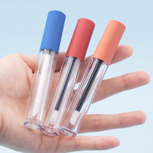 Unique Cosmetic Container Tube Empty Lip Gloss Tube Sky Blue Wine Red With Logo