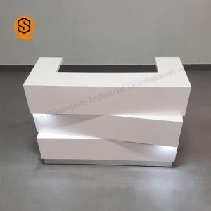 China Modern Artificial Stone Salon Reception Counter Light Up Reception Desk on sale