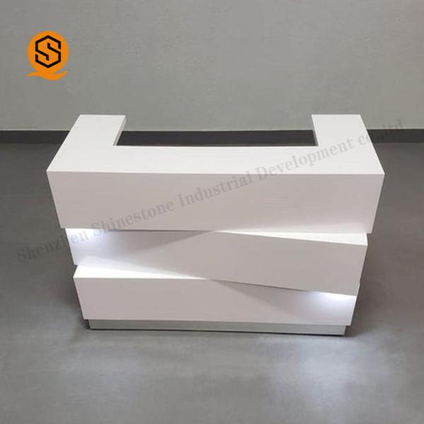 Quality Modern Artificial Stone Salon Reception Counter Light Up Reception Desk for sale