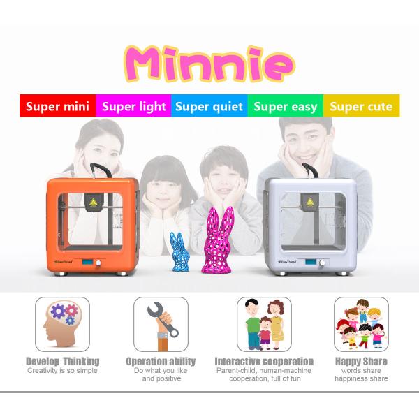 Easthreed Lightweight Quiet Mini 3D Printer 90 X 110 X 110 Printing Size For Kids
