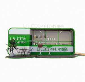 China Modular Prefab Shipping Container Restaurant 20ft Coffee Bar with Galvanized Steel Square Tubes Steel Frame on sale