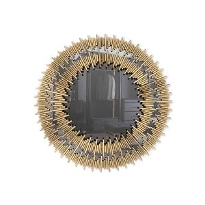 China Big Gold Round Vintage Looking Mirrors SGS Decorative Wall Mirror on sale