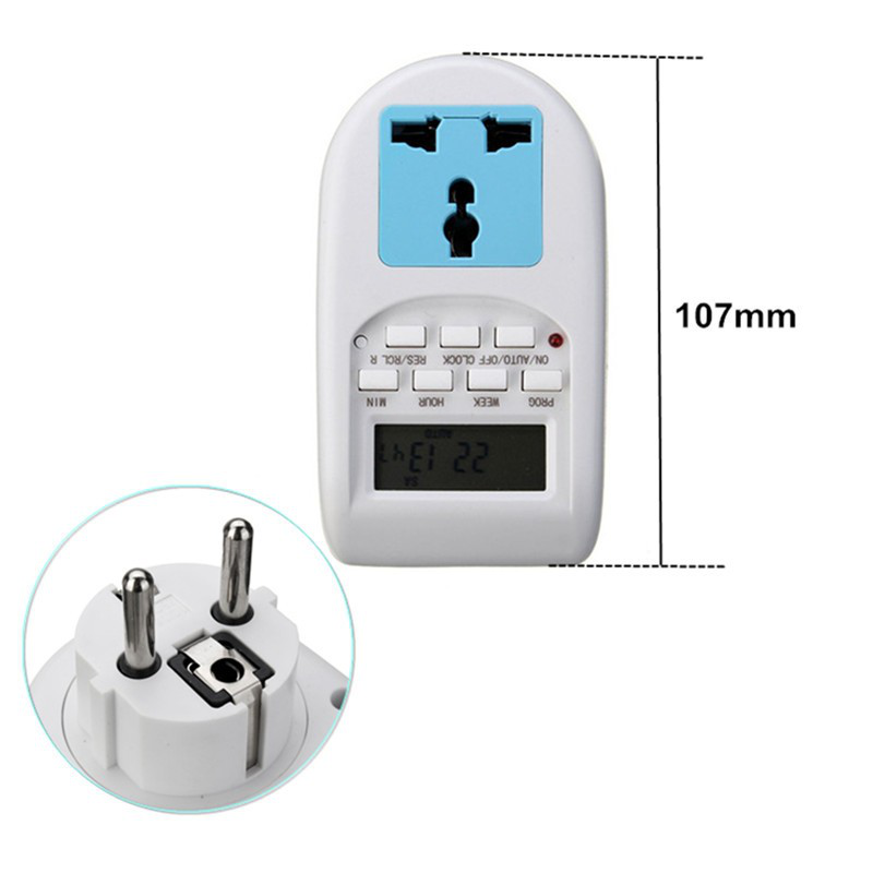 220V-240V Timer Programmable Electronic Timer Socket Digital Timer EU Plug