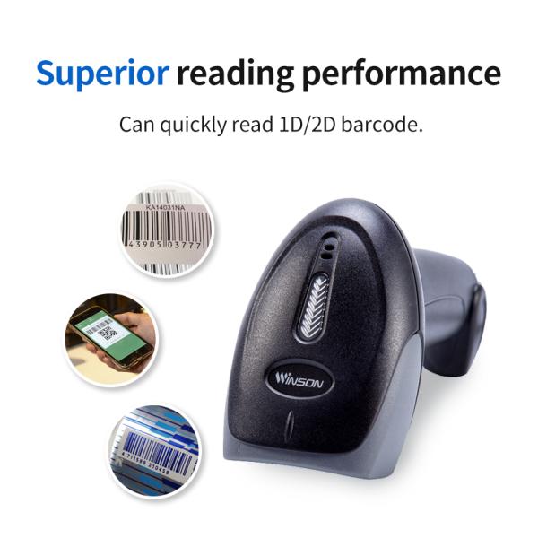 Automatic Barcode Scanner Handheld 1D CCD Code Reader with Screen for Supermarket Use