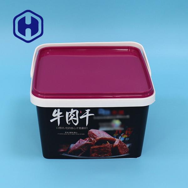 Eco Friendly IML Plastic Containers Custom Square 2L Plastic Cracker Biscuit Packaging Box