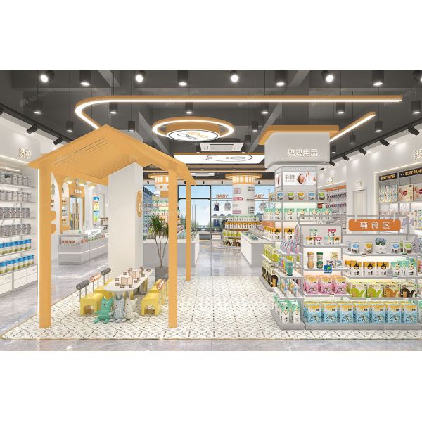 Korean Cream Style Baby Store Display Customizable 145 Sqm