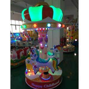 Wholesale 3 seats crown merry go round with durable horse design for kids amusement park from china suppliers