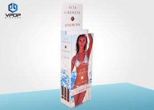 Sunscreen Cardboard Counter Display Stands UV Coating With Strong Structure