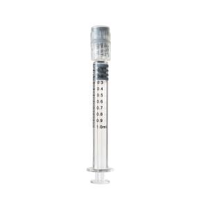China Thin Borosilicate Glass Luer Connector Syringe Reusable 1ml Glass Syringe on sale