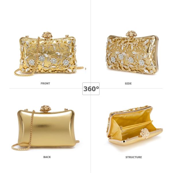 Evening Bag Clutch Purses for Women Rhinestones Purse Sparkling Party Shoulder Handbag Wedding Bag with Chain