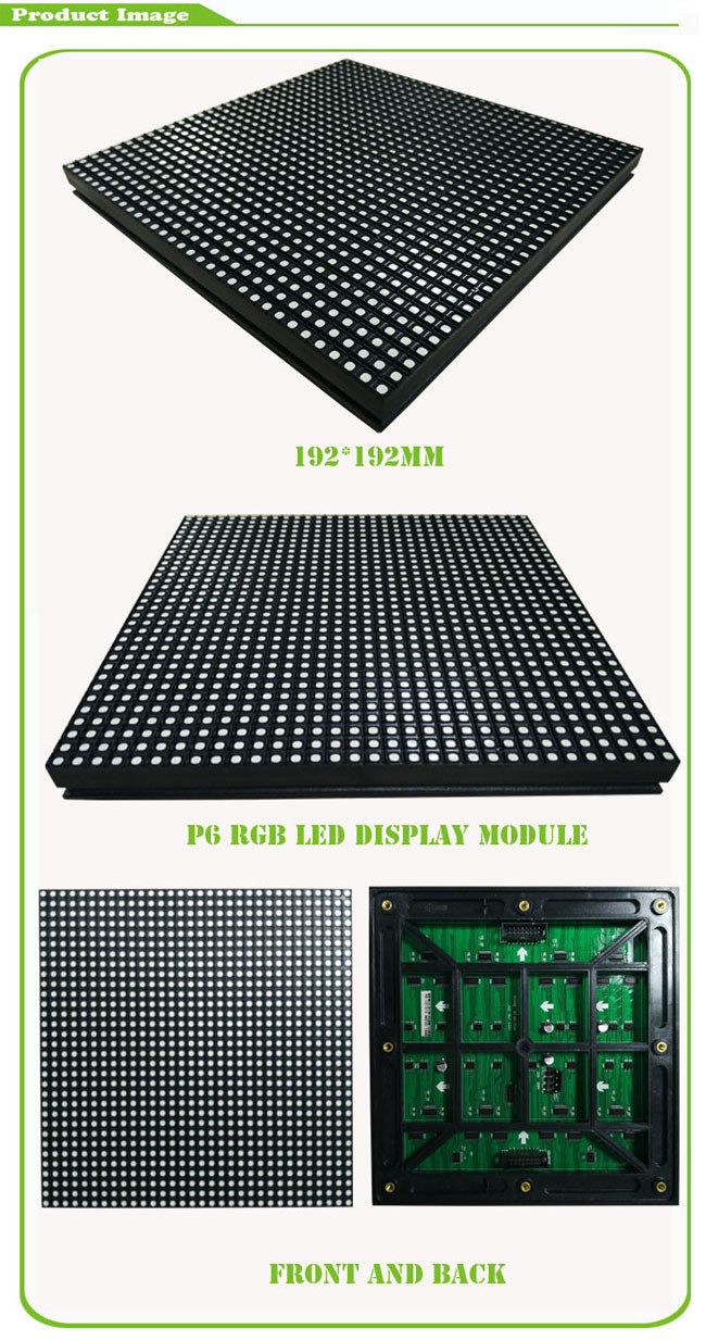 High Resolution P6 RGB Led Module Waterproof Full Color Led Screen Module 32 * 32 Dots