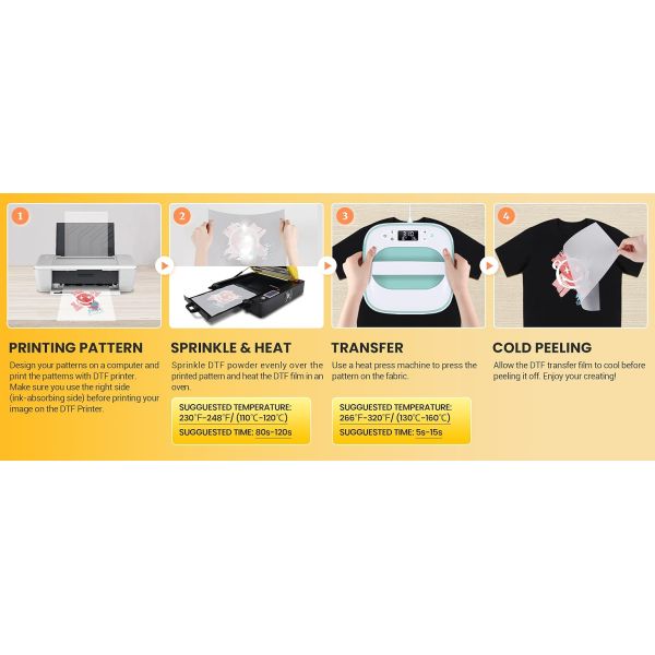 ITOKEY DTF Transfer Film for Sublimation A4 T Shirts Transfer for Dark Fabric Digital Printing DIY