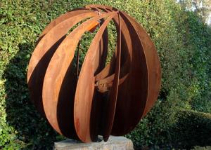 Wholesale Corten Steel Hollow Outdoor Metal Sphere Sculpture Various Size Available from china suppliers
