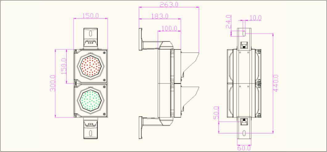 100mm Parking Traffic Light High Flux Traffic Indicator Used for Parking Entrance