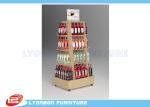 Four sides movable wine display Maple HPL laminated MDF in good quality