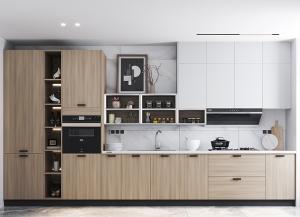 China Laminate Kitchen Cabinets, Soft Close Drawer Runners, Kitchen Cabinet Design And Installation on sale