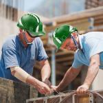 Green Worker Construction Site Helmet ANSI Z89.1 High Density ABS Shell OEM