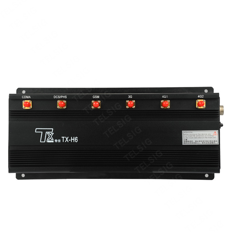 Desktop 6 Antenna WIFI Signal Jammer 5 - 20 Meter Jamming Range Durable