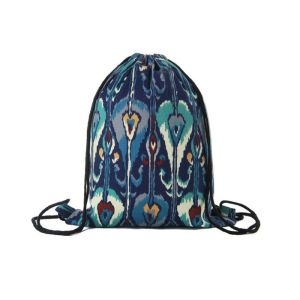 China Custom Pull String Bags , Thermal Transfer Printing Canvas Drawstring Cinch Backpack on sale