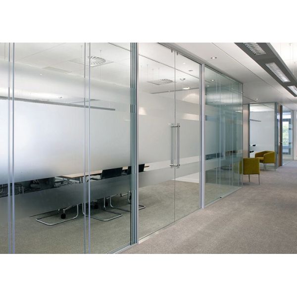 Durability indoor partition wall solid glass optional material colorful customzied size glass partition