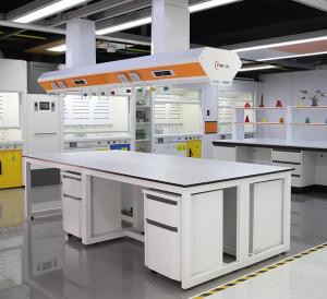 China Steel Wood Lab Island Bench Goverment Laboratory Chemical Workbench ODM on sale