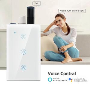 50/60Hz Smart Wifi Light Switch 3 Way Home Lamp Remote Control Overload Protection