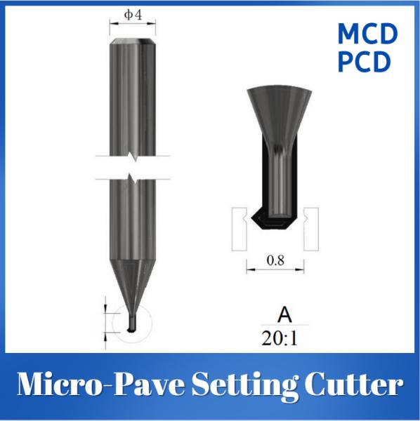 Quality Micro Pave Setting Cutter PCD MCD Diamond Tools Precision Positioning for sale